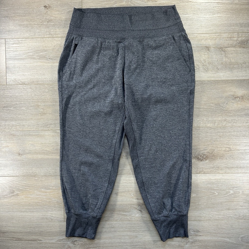 Athleta Women's Large Venice Jogger High Rise Pants Gray Pockets Workout Yoga